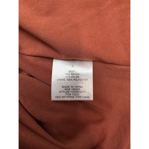 Lucky Brand Boho Maxi Dress Ruffle Prairie Tiers Burnt Orange Gauze Rayon Small - Picture 9 of 9